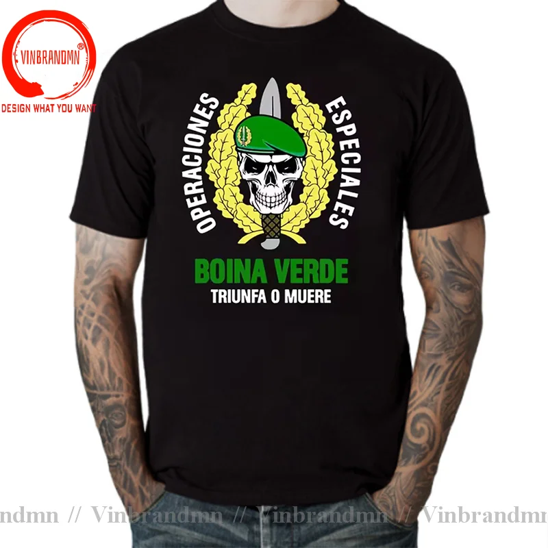 Classic Short Sleeve Cotton T-shirt Operaciones Especiales MOD.3 Green Beret COE Skull Tshirt Men Fashion Clothing Casual Tops