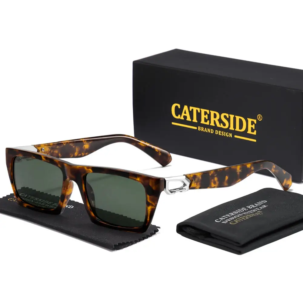 

CATERSIDE Retro Men's Sunglasses Thick Framed Women's Fashion Sun Glasses Outdoor Travel Business Holidays Gift Glasses UV400