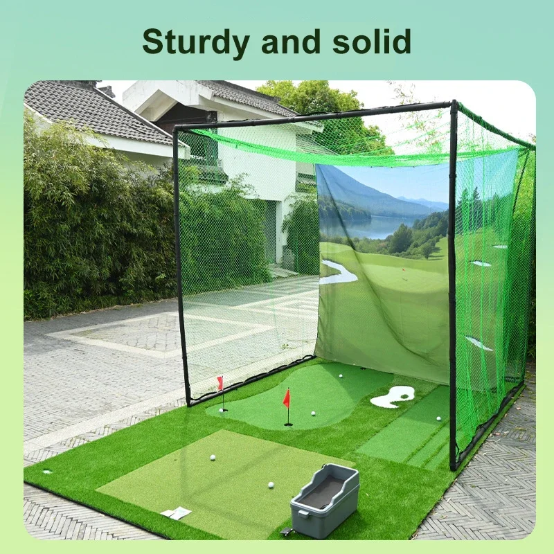 Golf Hitting Cage, Indoor and Outdoor Swing Practice Net, Scenic Target Cloth, Golf Green Practice Device
