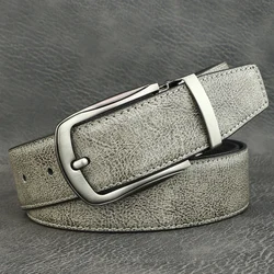 High quality pin buckle genuine leather fashion designers belts men casual luxury gray Cowskin young men ceinture homme B584