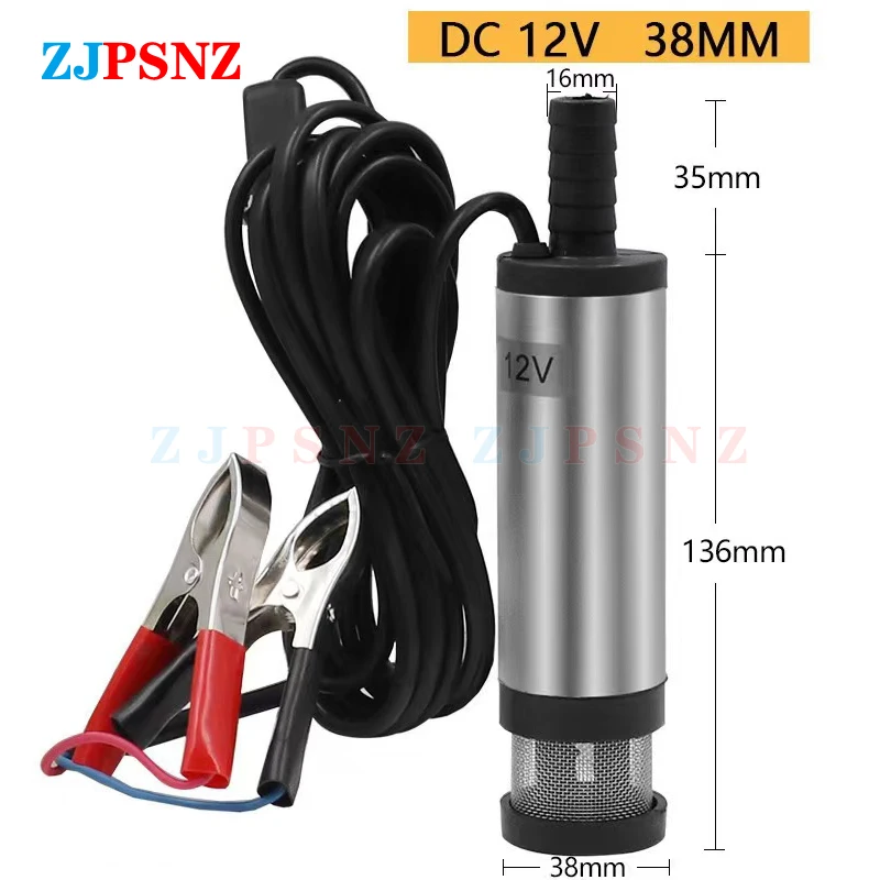 38mm 51mm Car Auto Oil Pump 12V 24V For Pumping Diesel Fuel Oil Water Camping Fishing Submersible Transfer Electric Pump 32L/min