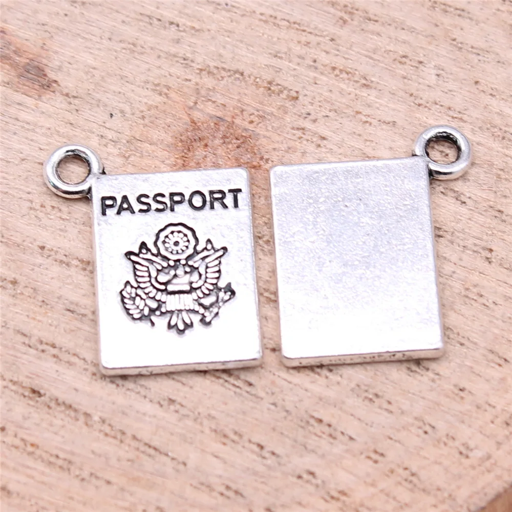 10pcs 18x14mm Alloy Charm passport Pendant H1224