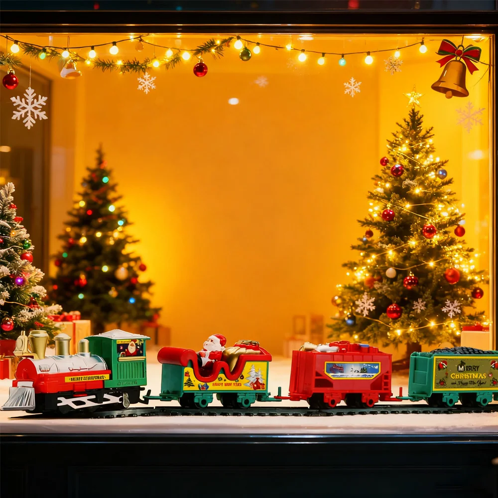 Nieuwe Hot Elektrische Kerst Trein Speelgoed Kerst Mini Trein Speelgoed voor Kinderen Kerst Trein Speelgoed Verjaardag Kerstcadeaus