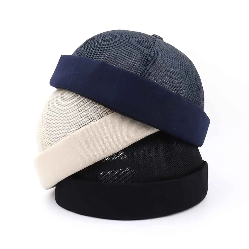 Men Summer Brimless Docker Beanie Caps