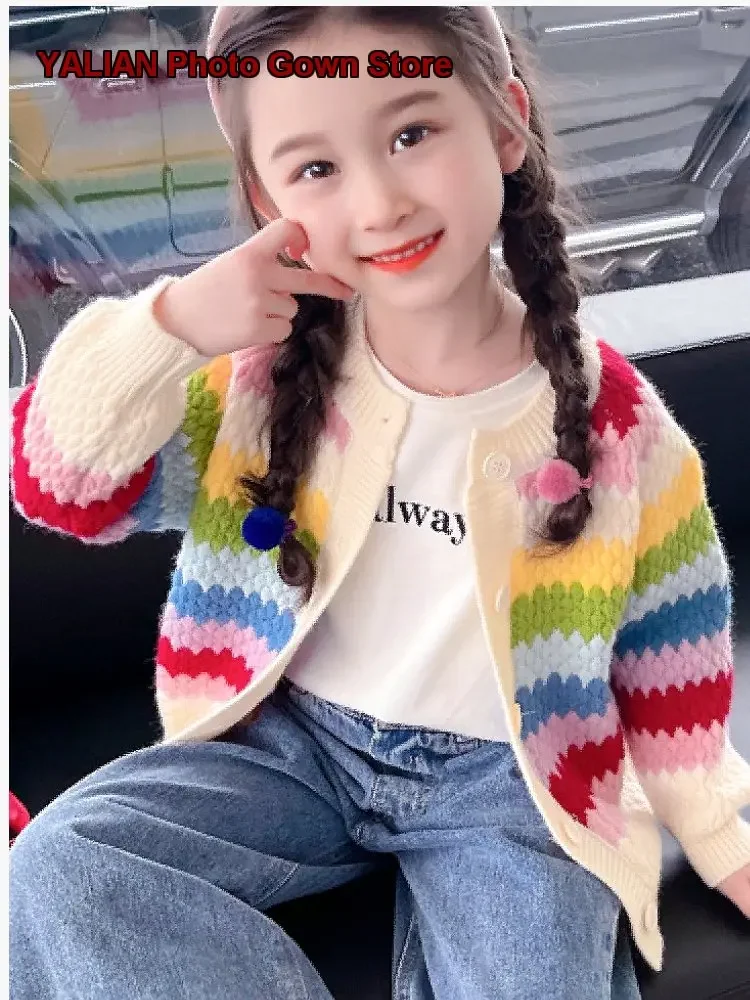 Girls Knit Cardigan Baby Autumn Wear Knit Top