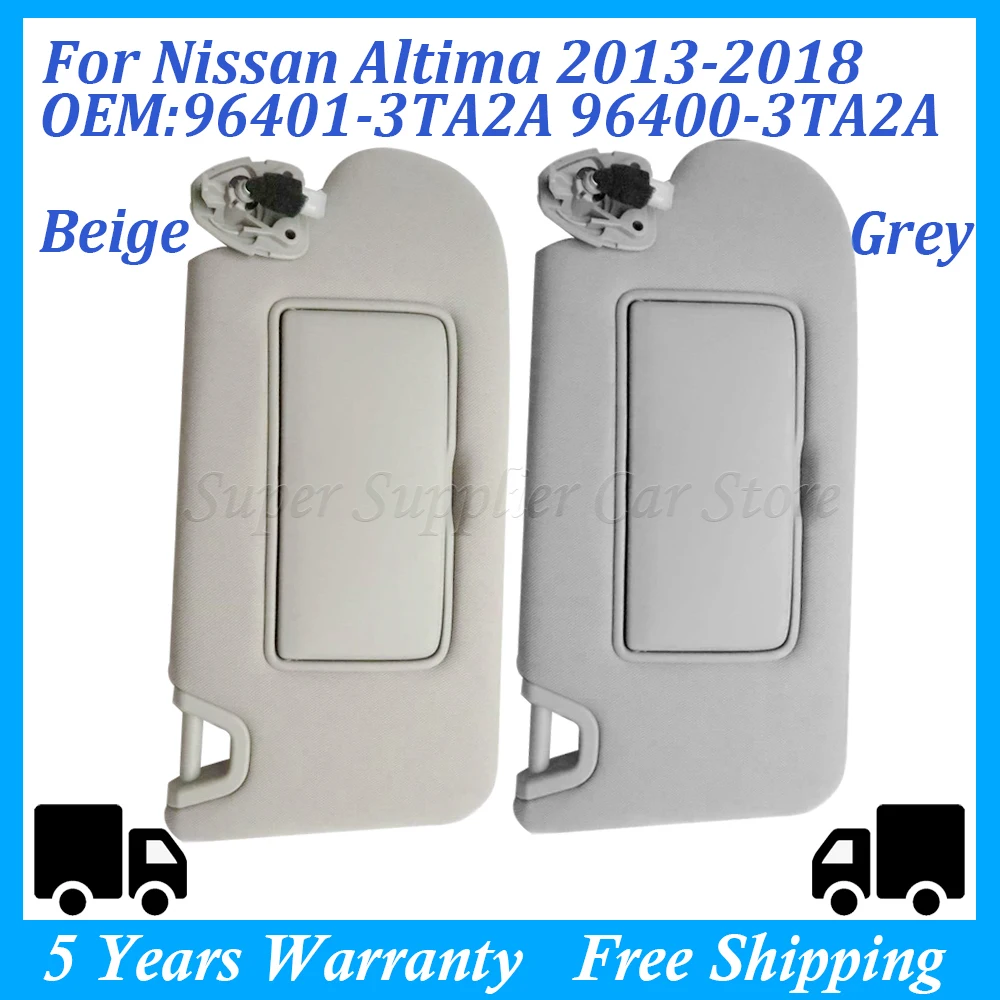 Grey Beige Left Right DriverPassenger Side For Nissan Altima 2013 2014 2015 2016 2017 2018 Car Sun Visor 96401-3TA2A 96400-3TA2A