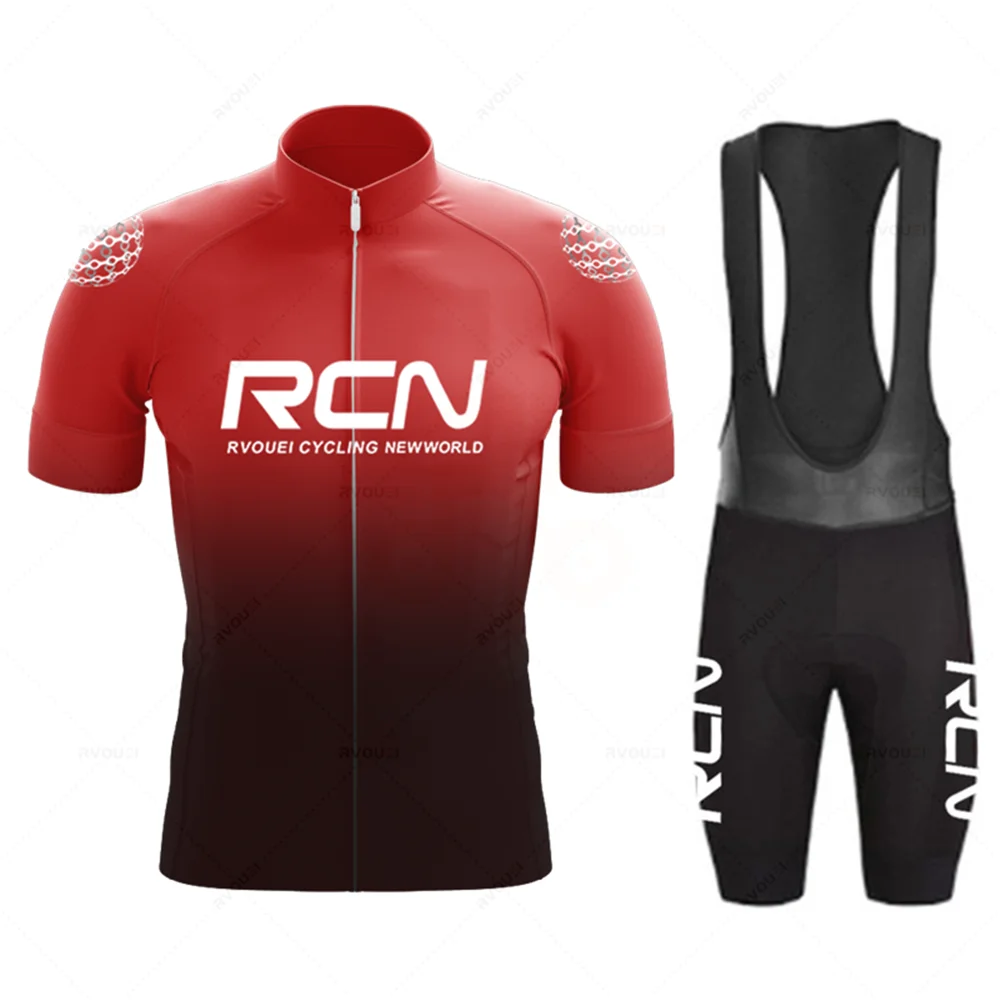 Rcn Summer Mens Short Sleeve Cycling Jersey Sets Skinsuit Maillot Ropa Ciclismo Bicycle Clothing Bike Shirts Bicycle Mtb Jersey