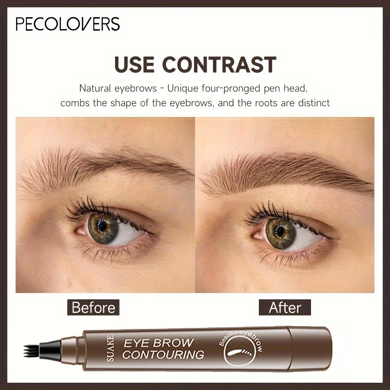 4 Splitted Head Eyebrow Pencil Long Last Smudge Proof Woman Makeup Waterproof Sweat Proof Easy Apply Liquid Brow Makeup Products