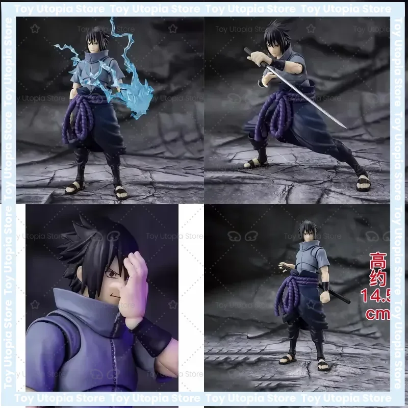 Figuras de Acción Originales Bandai SH Figuarts SHF de Naruto Uchiha Sasuke, Juguetes Coleccionables de Anime