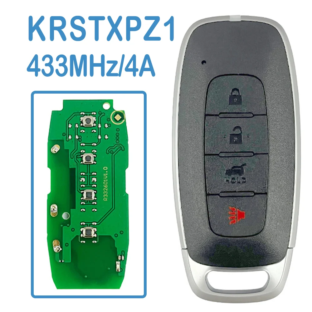 KRSTXPZ1 Auto Smart Remote PN: S180146119 3+1 Buttons 433MHz 4A Chip Replace Car Key Fob For Nissan Sentra Versa  2022-2024