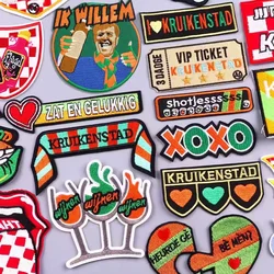 Kruikenstader Emblem Embroidered Patches For Clothing Netherland Carnival Iron on Patch Sew On Applique Tilburg Patch Jacket DIY