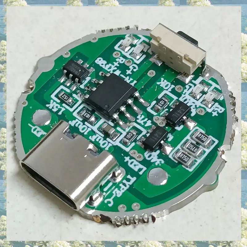 Placa de controle de lanterna 10w, brilho ajustável, módulo de gerenciamento de bateria, placa de proteção de carregamento com interruptor