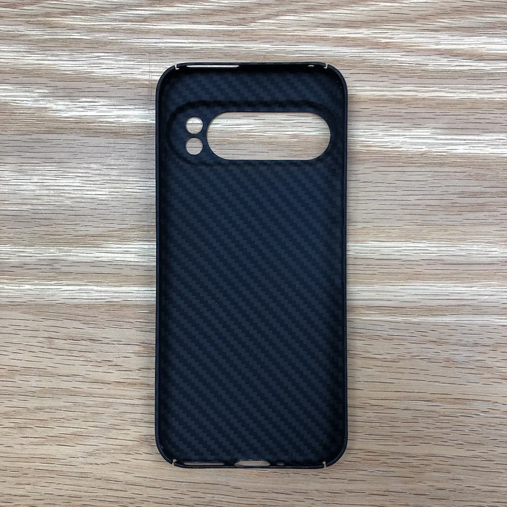 Phone black case for Google Pixel 9 Pro p9p 9p Kevlar Aramid Carbon Fiber 1500D Geometric lightweight Matte Non-Slip Matte