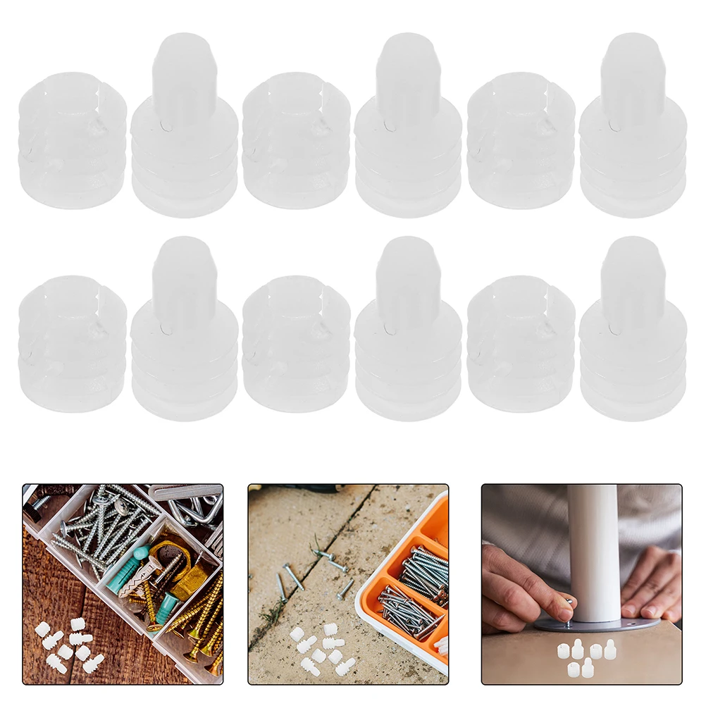 

100pcs Cabinet Hardware Accessories Hinge Connectors Furniture Assembly Parts Replacement Plastic Nut Fasteners Drawer Door