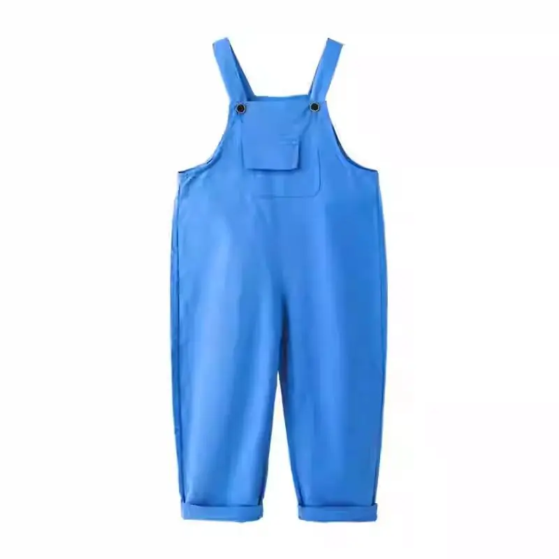Kids Hip Hop Solid Overalls Candy Color Dungaree Jumpsuit Romper Boys Girls Streetwear Colorful School Uniform Trousers