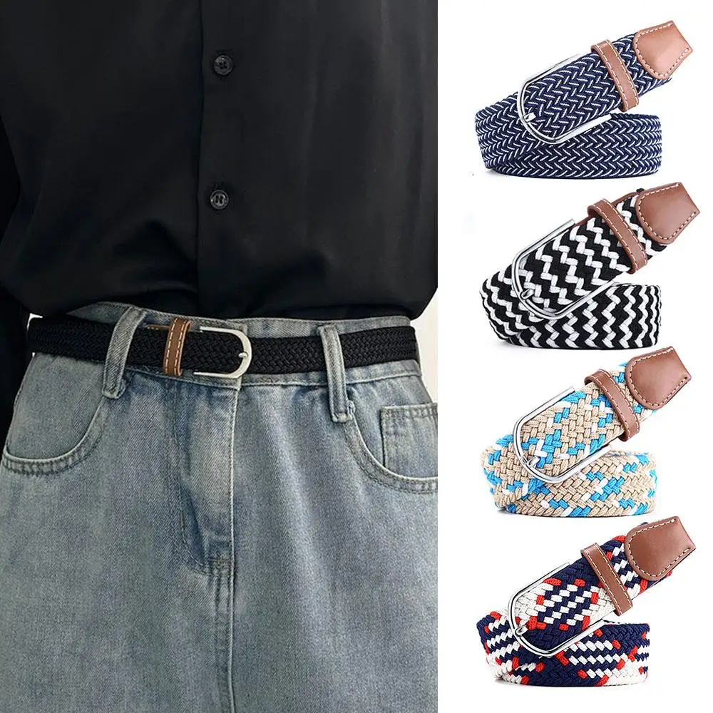 عادية محبوك دبوس مشبك مضفر تمتد الرياضة في الهواء الطلق النايلون الخصر الملونة المنسوجة سير من القنب لكمة خالية حزام الخصر