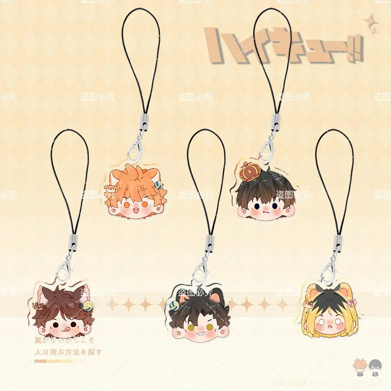 Kawaii Anime Haikyuu!! Tobio Kageyama Shoyo Hinata Acrylic Phone Pendant Cartoon Sugawara Koushi Yu Nishinoya Bag Decoration