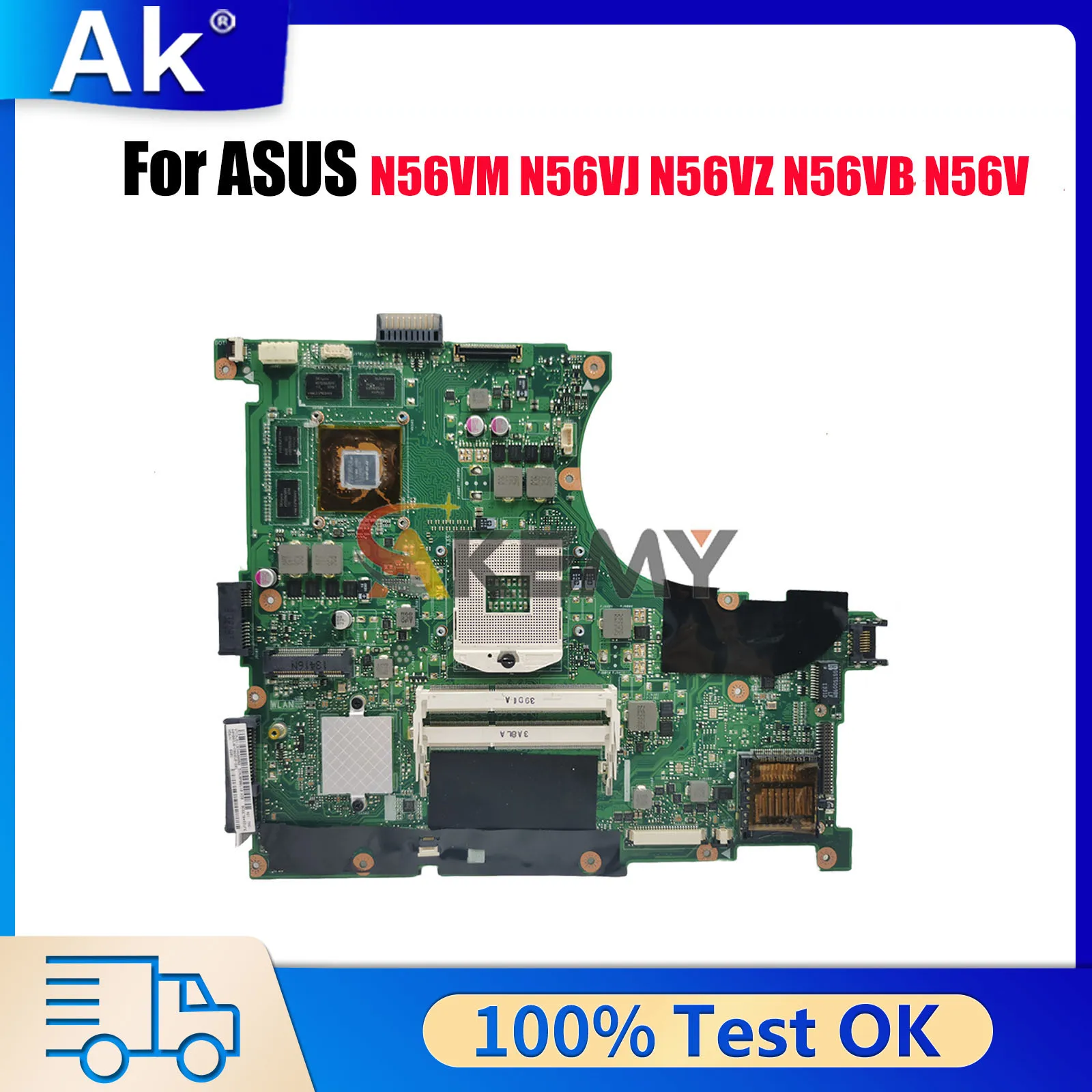 

N56VM Laptop Motherboard For ASUS N56V N56VZ N56VV N56VM N56VJ N56VB Notebook Mainboard in stock 100% tests OK fast shipping
