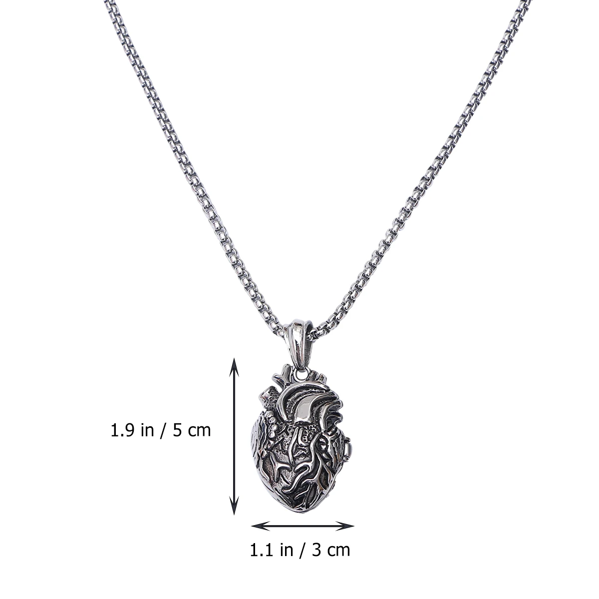 

Titanium Steel Pendant Necklace Human Organs Shape Fashion Jewelry Large Size Durable Cool Necklace Birthday Wedding