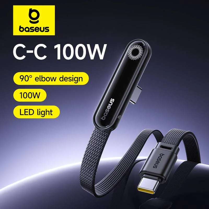 Baseus MVP3 Cable USB C codificado 100W para iPhone 17 16 15 Pro Max Cable LED tipo C para Macbook pro Cable de carga… — oferta en AliExpress