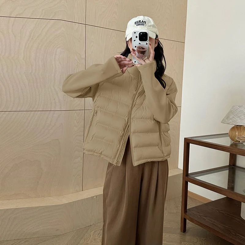 

2025 Winter New Women's Cotton Jacket for Petite Short Version Light and Warm Cotton Coat Spliced Cotton Outerwear