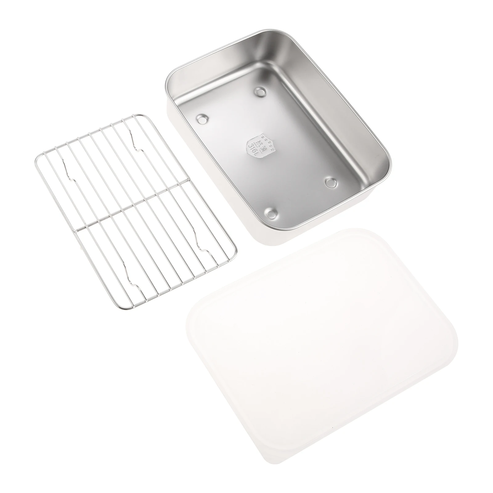 1Set Stainless Steel Baking Tray And Rack Airtight lid Set For Ninja Dual Zone AF300EU AF400EU Philips Cosori Rust-proof
