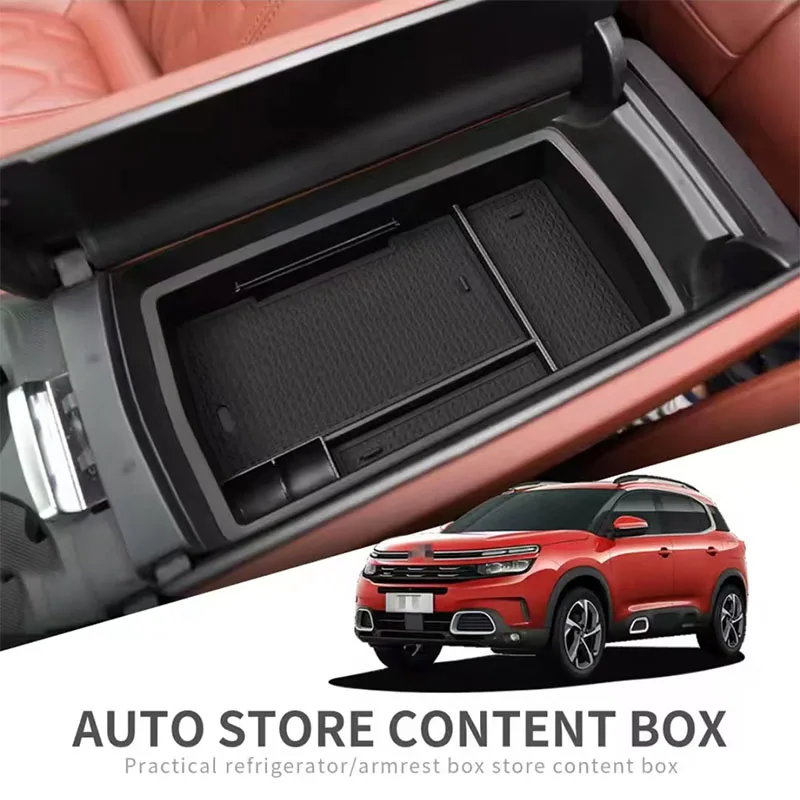 Car central armrest box For Peugeot 3008 4008 5008 2017 ~ 2023 Citroen C5 Aircross Accessories Stowing Tidy Organizer