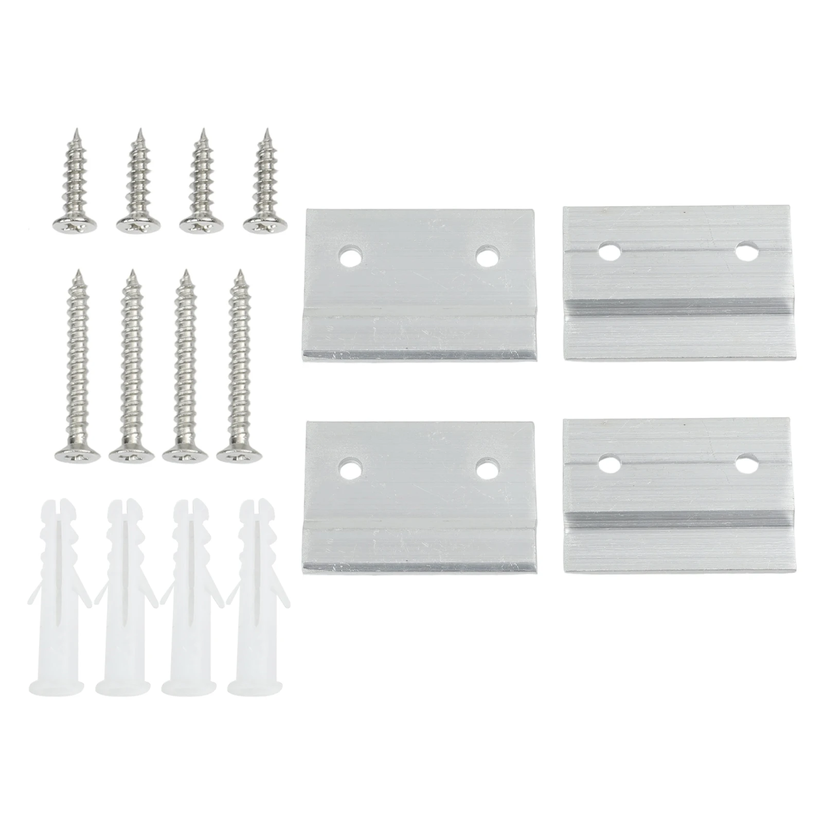 4pcs Z Clamps for Secure For Hanging of Heavy Mirrors and Picture Frames with Screws Level and Plastic Expansion Tubes
