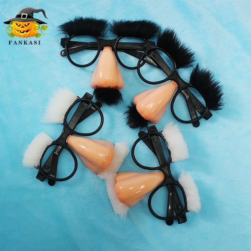 Grandes lunettes de décoration de fête d'Halloween, accessoire amusant, sourcils de l'Antarctique, maquillage, magicien, farce, fou