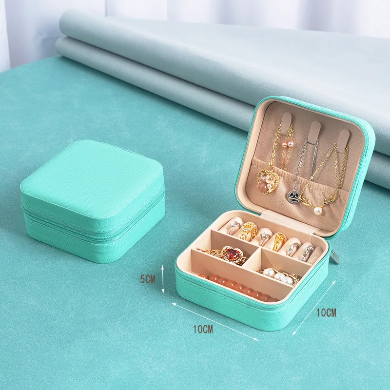 Colorido simples conveniente caixa de armazenamento de jóias colar brincos compacto acessórios de viagem saco jóias caixa anti-oxidação