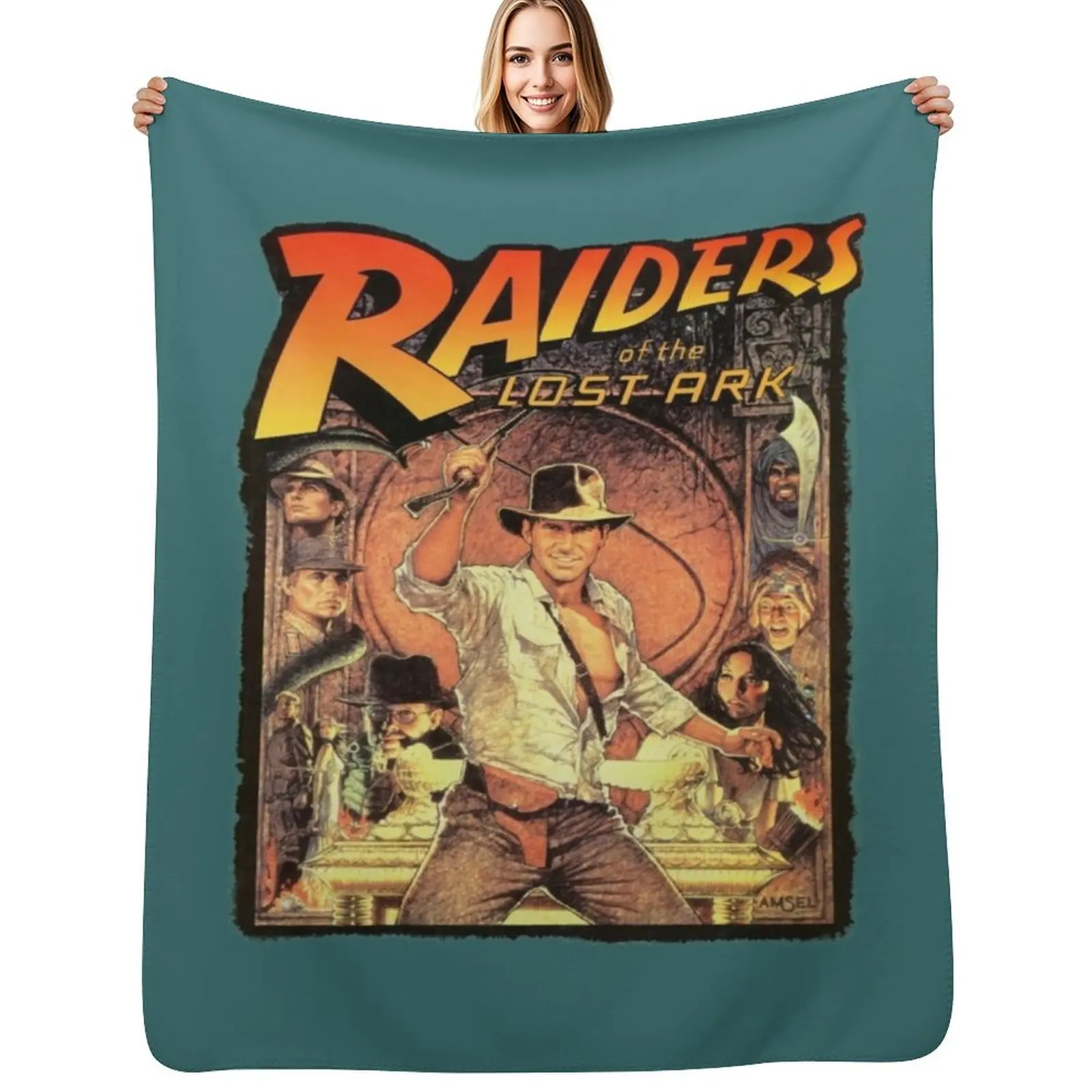 

Raiders of the Lost Ark Throw Blanket Flannel Picnic bed plaid Single Blankets
