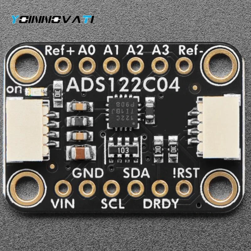 1PCS ADS122C04 24-bit ADC Module, 4-Channel 2kSPS High Precision Analog-to-Digital Converter I2C Interface
