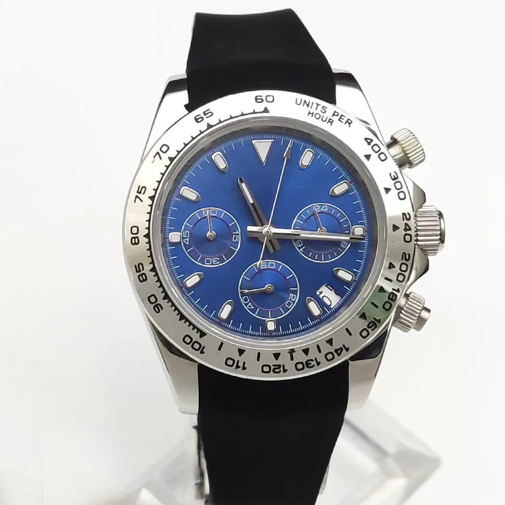 39mm vk63 cassa logo personalizzato cassa dell'orologio quadrante Panda orologio al quarzo giapponese vk63 movimento cassa temporizzazione elettronico versatile