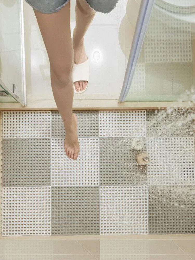 

Batoom Anti-Slip Mat ower Home Use Bath Foot Pad Hollow Water Separation Mosaic Non-Slip Floor Rug Toilet Batoom Mat
