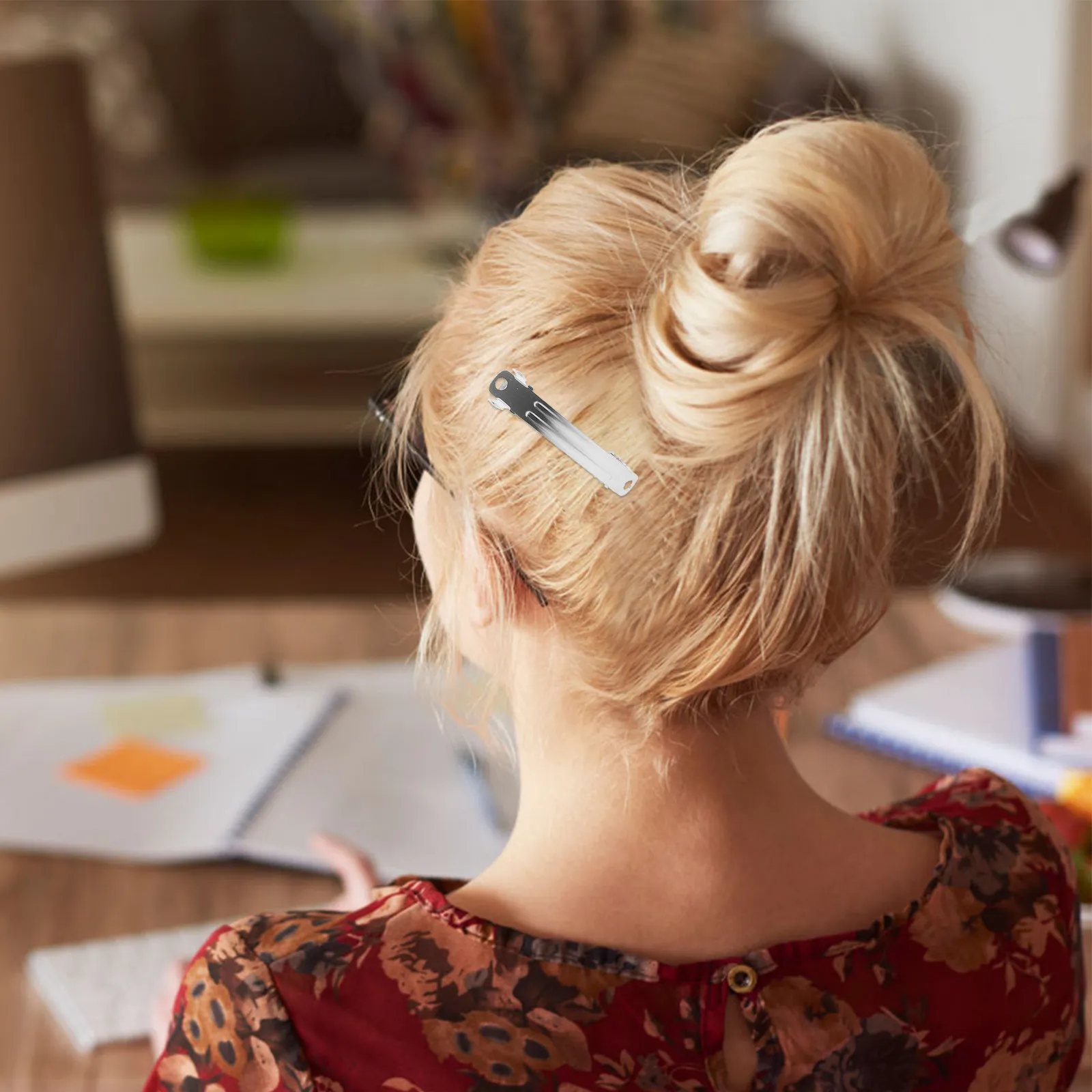 

50Pcs Secure Double Card Triple Piece Spring Hair Clips Korean Style Electroplated Silver French Barrette Clips DIY Blank Hair