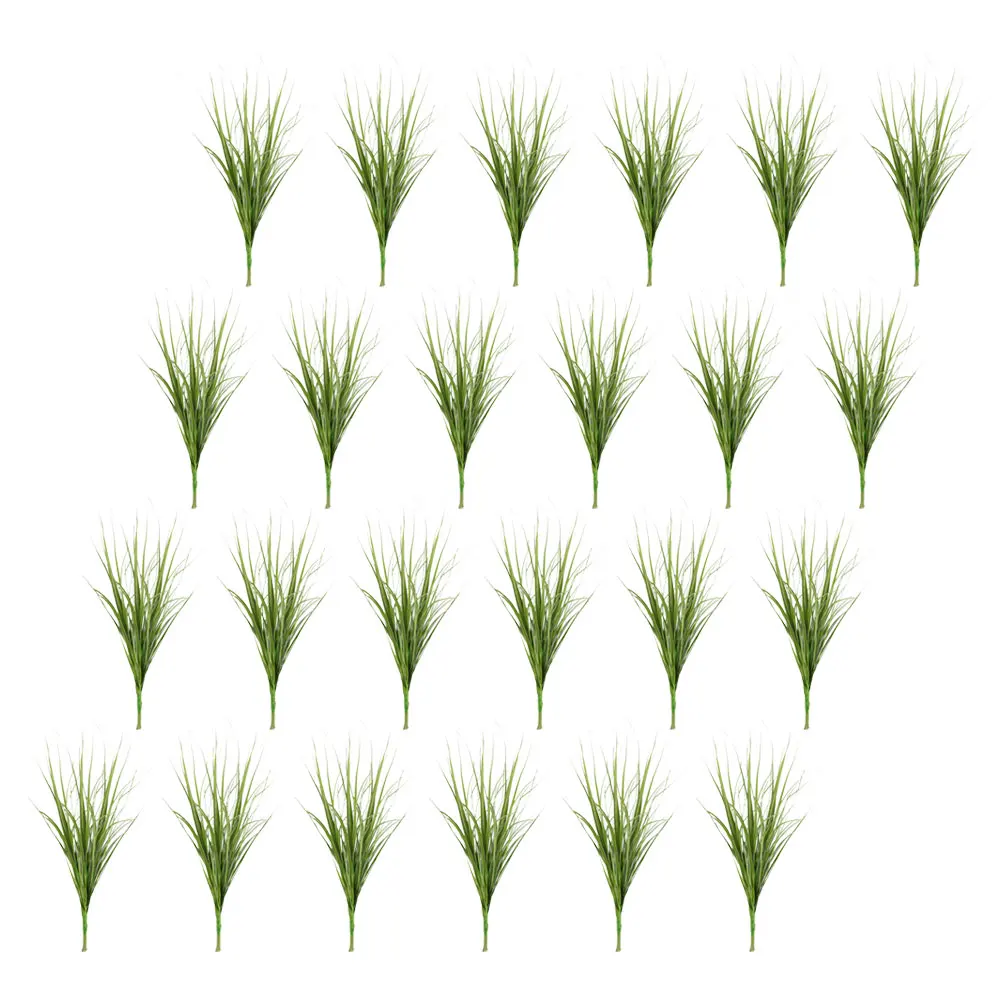 

24pcs Artificial Plants Decorative Grass Fake Lawn Material Indoor Outdoor Balcony ShrubsGreenery Stems Weather Resistant Safe