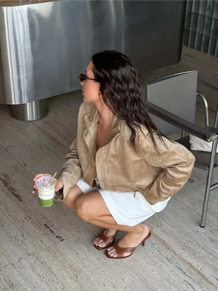 سترة نسائية كلاسيكية ذات ياقة ثابتة معطف بأكمام طويلة وأزرار للأسفل للسيدات لخريف 2025 ملابس خارجية أنيقة جديدة للمكتب في الشارع