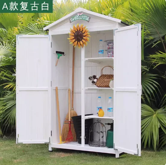 Gold Seller Gold Seller Outdoor solid wood storage cabinets rainproof and sun-proof balcony garden tools room garden sundries st