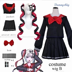 Needy Girl Overdose Black JK Cosplay Costume Wig Game Needy Girl Overdose Cosplay KAngel Black School Uniform Skirt Jirai kei