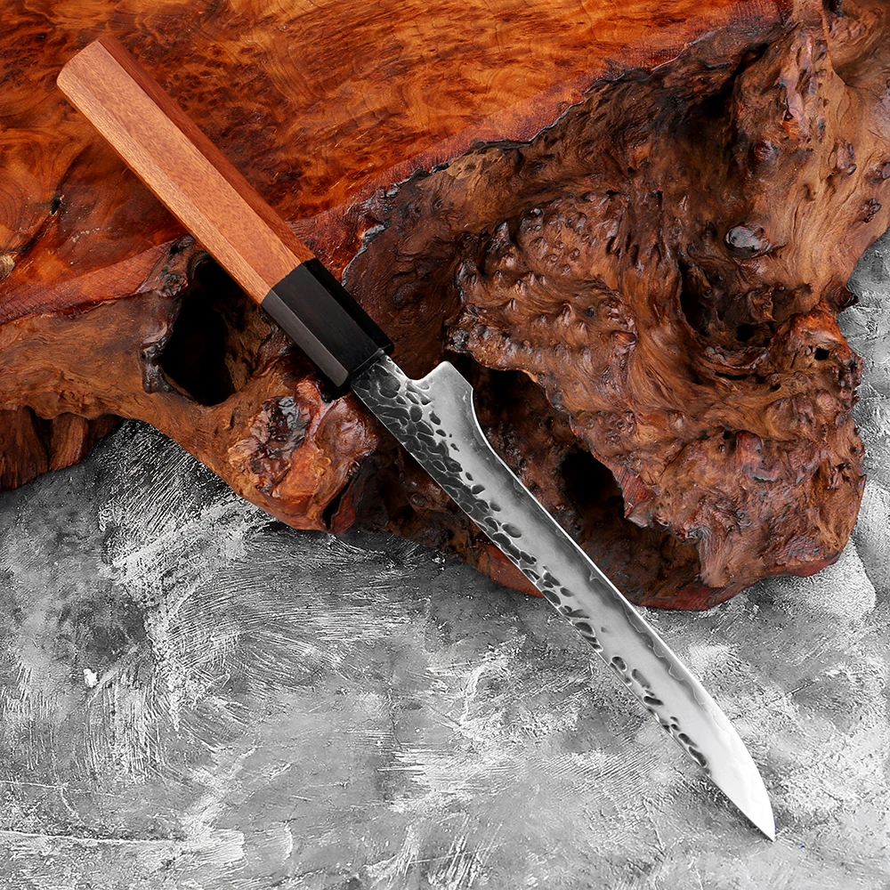 XITUO Professional household boning knife with sharp 3-layer composite steel for cutting chicken & fish Ergonomic wooden handle