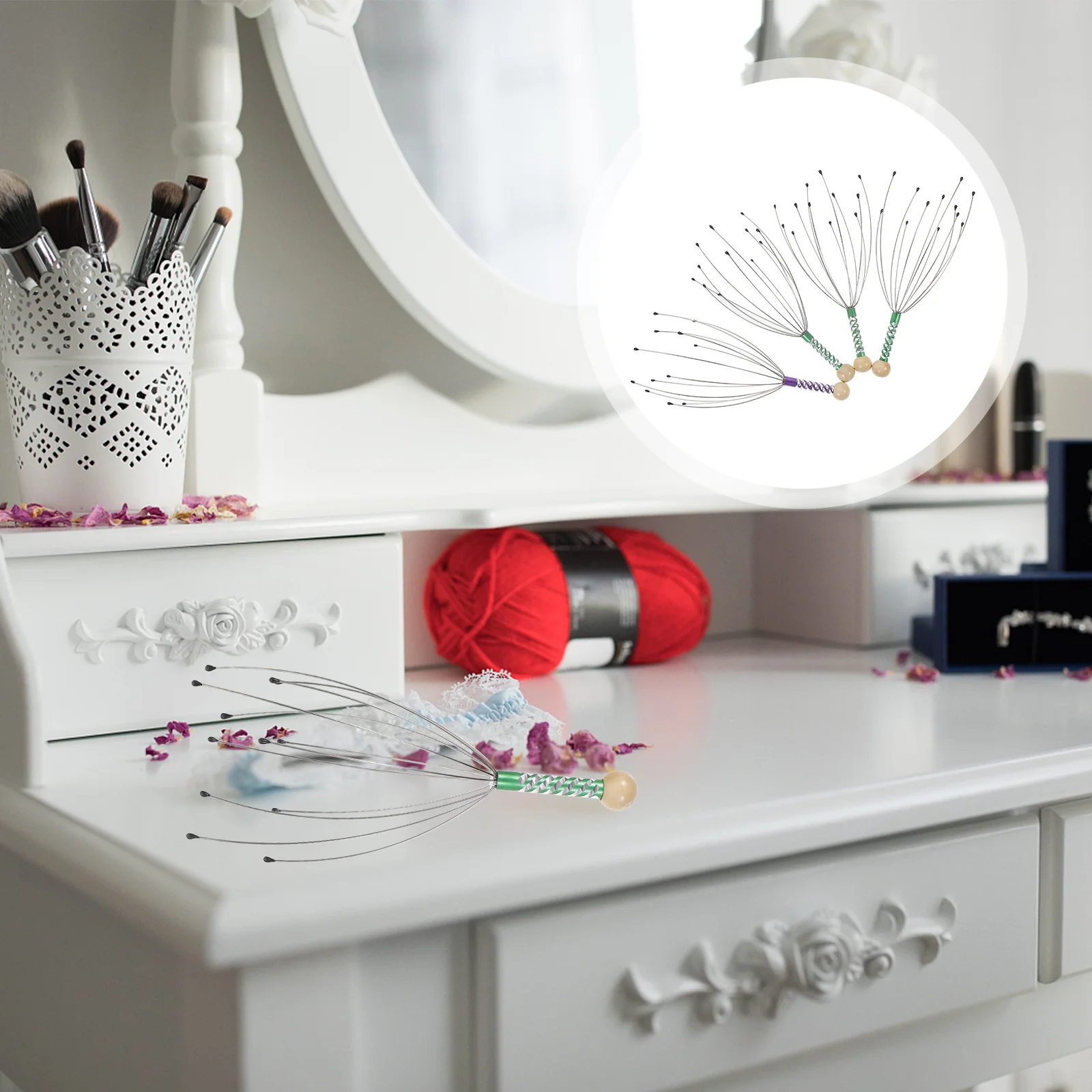 

4pcs Portable Stainless Steel Head Claw Massager Scalp Massage Tool For Neck Shoulder Legs Arms Feet Handheld Relaxation