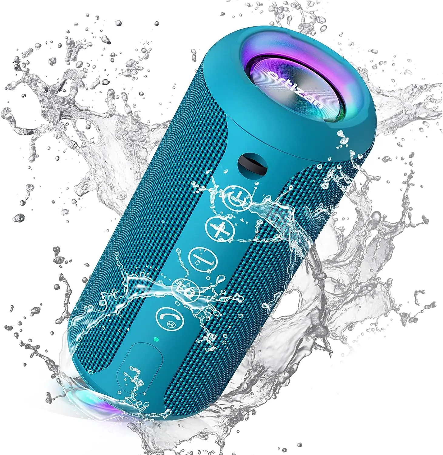 Ortizan X10B Portable Bluetooth Speaker,IPX7 Waterproof,Bluetooth 5.3,RGB Colorful Lights,30 Hrs Playtime,TF Card Slot,AUX in