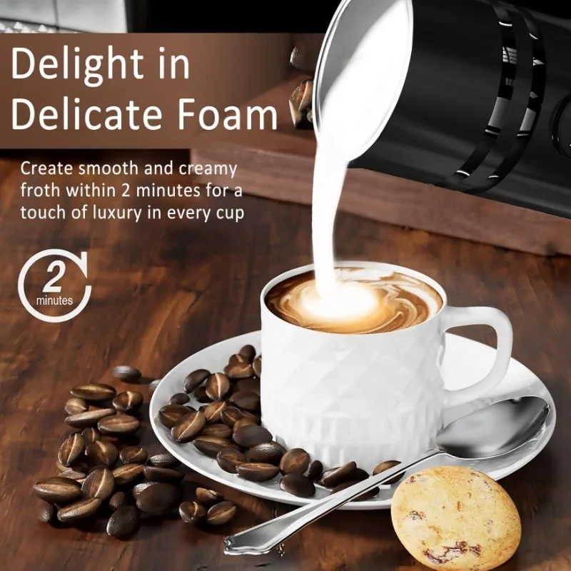 Five in One Electric Milk Mixer and Automatic Hot and Cold Foam Machine with Temperature Display Steam Machine and Hot Chocolate