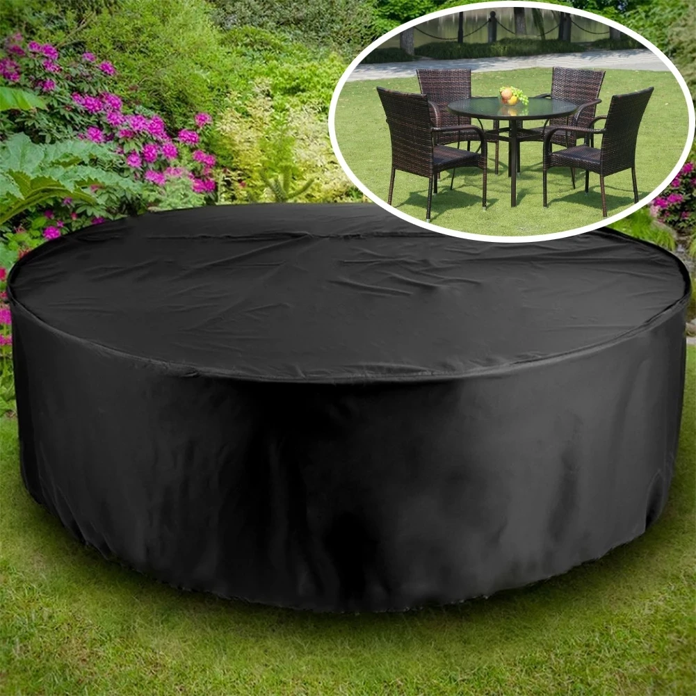 Round Cover Round Outdoor Garden Furniture Cover Waterproof Oxford Protective Furniture Rain and Snow Dust Cover view 6