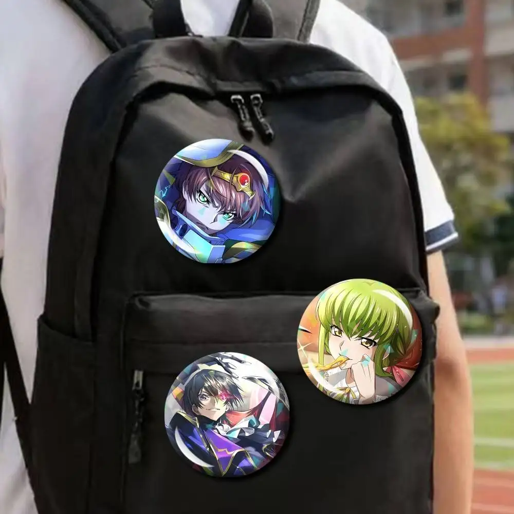 L-Lelouch-CC Anime C-Code Geass Round Badge Pins Creative Pins Bag Decor Accessories Fan Collection Gifts for Friends