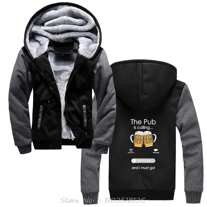 Beer Is Calling And I Must Go Phone Calling Screen Beer Hoodie Beer Day Hoody Funny Custom Clothing Oversized Streetwear Winter