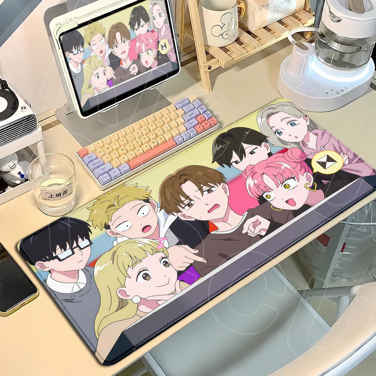 Large Extended Game Computer Keyboard Mat HD Printing Rubber Table Rug You and I Are Polar Opposites Yusuke Tani Anime Mouse Pad