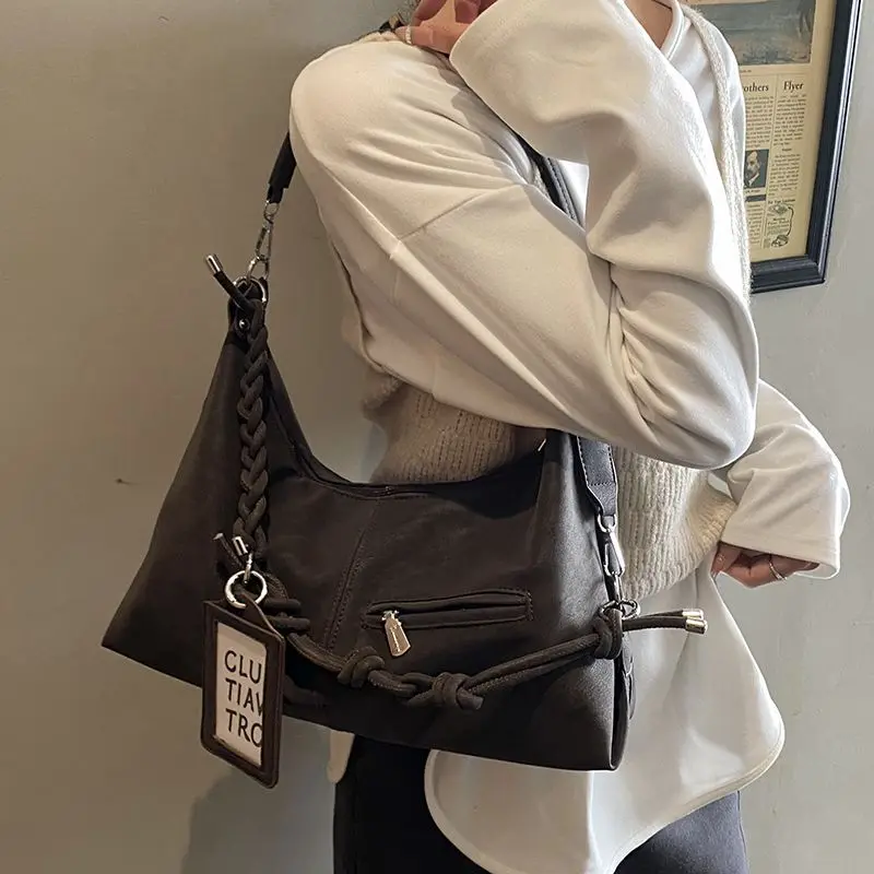 

Большая вместительная осенне-зимняя сумка-тоут на одно плечо, пригородная уличная модная повседневная простая женская сумка