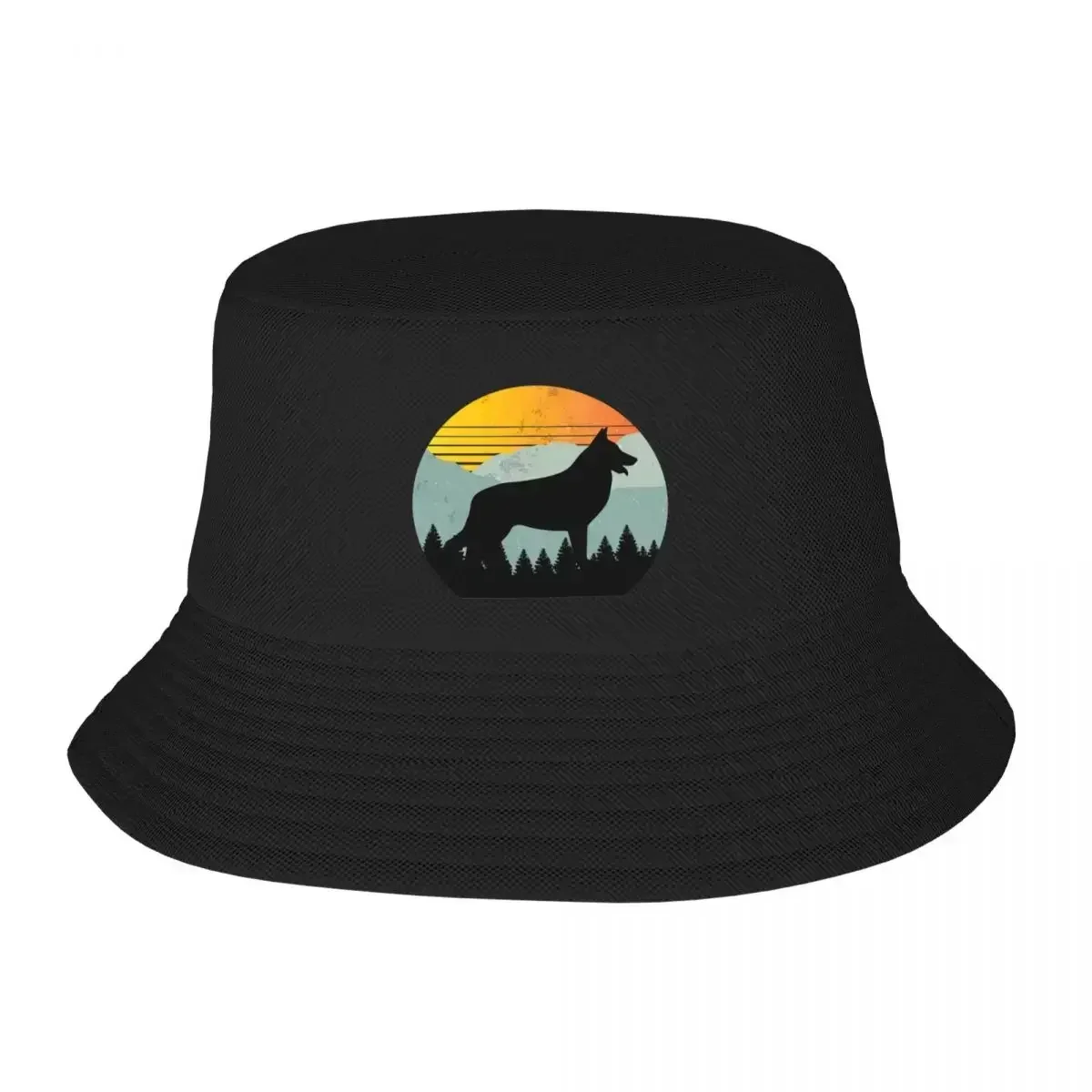 2026 Diseño retro, sombrero tipo pescador vintage retro, sombrero de sol con diseño de perro pastor alemán, regalo, sombrero de fiesta de espuma | -F- | Mujeres Hombres