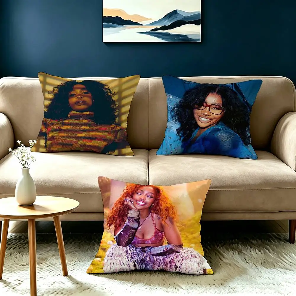 Hot Singer SZA Lambs Pillow Case Square Double-Sided Sofa Cushion Cover Bedroom Bedside Pillow